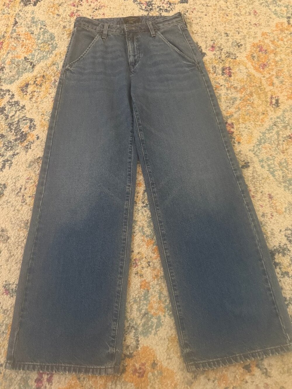 Banana Republic High Rise Waist Wide Leg Trouser Jean Dark Wash 27/4